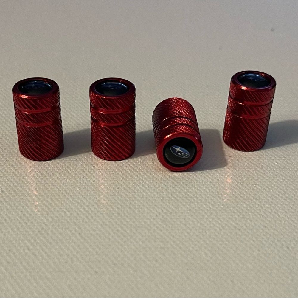 Subaru Valve Stem Caps in Red NWT
